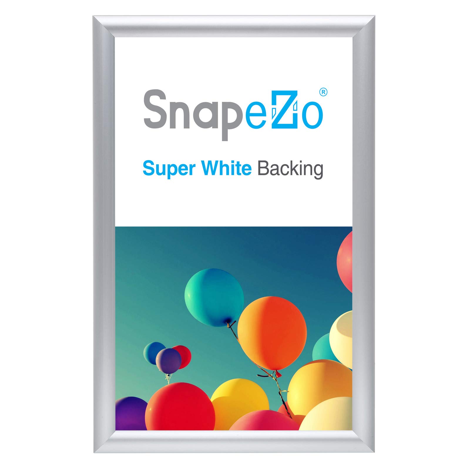 Photo 1 of SnapeZo Silver Letter Frame 8.5x14 Inches, 1 Inch Profile, Front Loading Snap Display, Wall Mounted, Professional Series