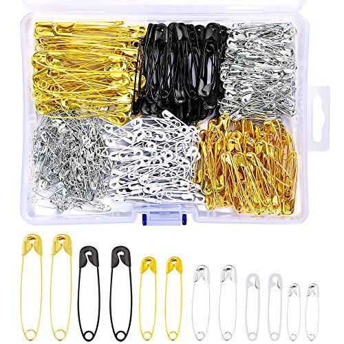 image for Pllieay 720 Pieces 4 Colors 6 Sizes Safety Pins Sewing Accessories for