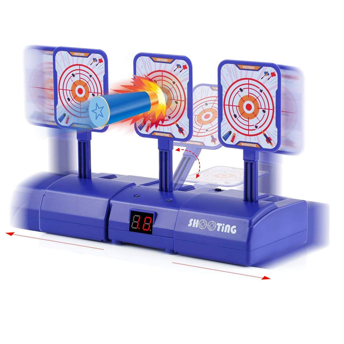 mciskin Moving Electronic Digital Target for Nerf Guns, Auto-Reset Intelligent Light Sound Effect Scoring Target for Nerf N-Strike Elite/Mega/Rival Series(2020 NEW version)