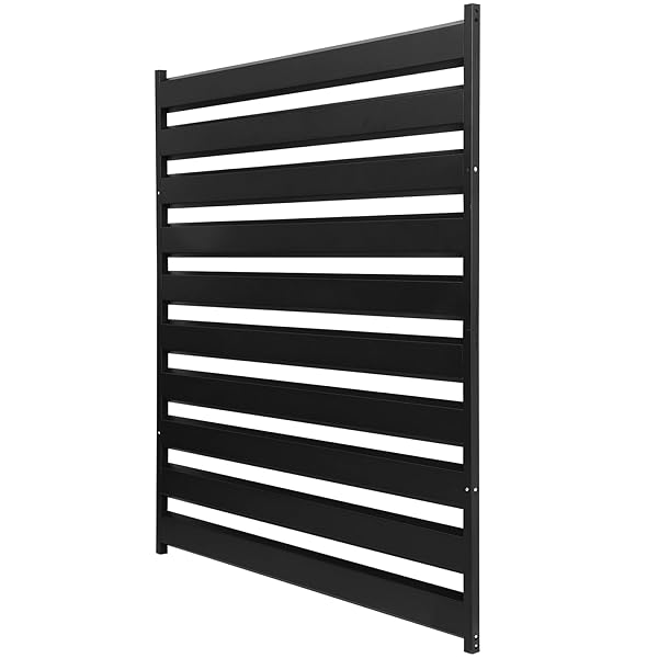 JPSEYBB 42″ H X 38″ W (3 PANELS) AIR CONDITIONER FENCE SCREEN – PRIVACY FENCE PANELS FOR OUTSIDE UNIT, POOL EQUIPMENT ENCLOSURE, NO DIG BACKYARD FENCING BLACK