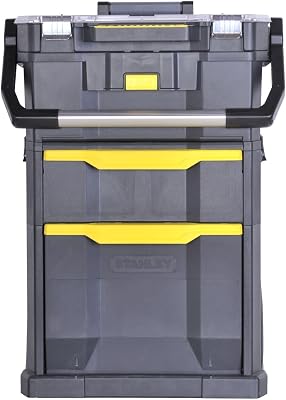 STST1-79231 - Oficina Móvel para Ferramentas 2 em 1, 56 x 38,2 x 76,4 cm, Preto/Amarelo