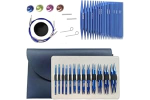 26 pcs Interchangeable Circular Knitting Needles Set Aluminum Round Short 3-10mm Metal Crochet Needles Weaving Tools with 4 C