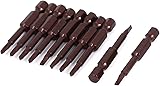 sourcingmap 1/4-inch x 50mm x 2.5mm Magnetic Triangle Screwdriver Bits Brown 10pcs