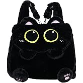 Ueeksry Cute Plush Black Cat Backpack, Plush Cat Bag, Stuffed Animal Backpack, Shoulder Bag Crossbody Bag, Cute Cartoon Bag for Women