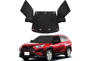 Gpaentsn Sunshade Windshield Cover Compatible with 2019-2023 Toyota RAV4, 600D Oxford Fabric Weatherproof Anti-Theft Snow Cover Protect Windshield Side Window Rearview Mirror