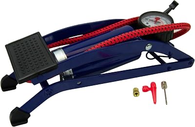 Sakura Single Cylinder Foot Pump PG270 52cm Hose 3 Valve Adaptors