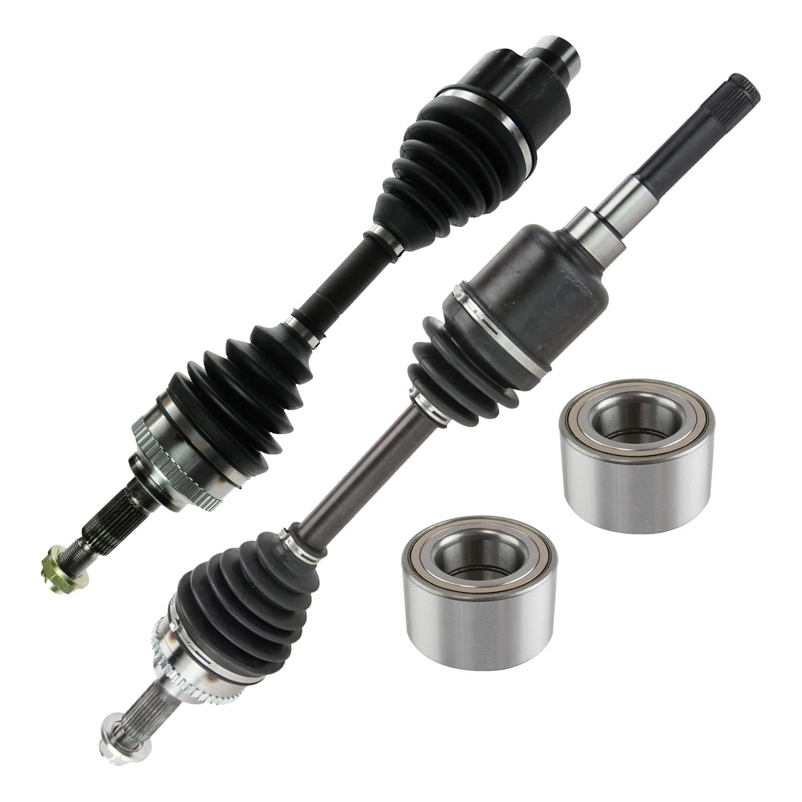 TRQ Front CV Axle Assemblies Front Wheel Bearings 4 Piece Compatible with 2001-2004 Ford Escape 2007-2008 Escape 2001-2006 Mazda Tribute 2008 Tribute 2005-2008 Mercury Mariner