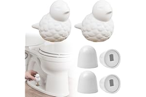 RAINGOWN Toilet Bolt Covers Decorative- Ceramic Bird Push-in Toilet Bolt Caps Decorative Lid with 4pcs Universal Toilet Screw Cover Caps for Bolts for Easy Installation