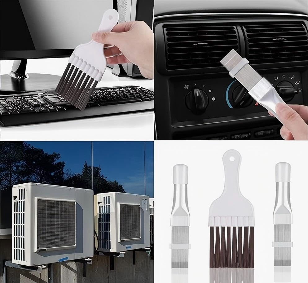2pcs Air Conditioner Cleaning Brush, Air Conditioner Brush, Fin Cleaner, Metal Radiator Repair Tool