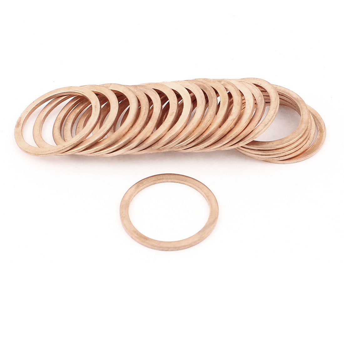 Sourcingmap 20Pcs 24mmx30mmx1.5mm Copper Crush Washer Flat Oil Drain Gasket