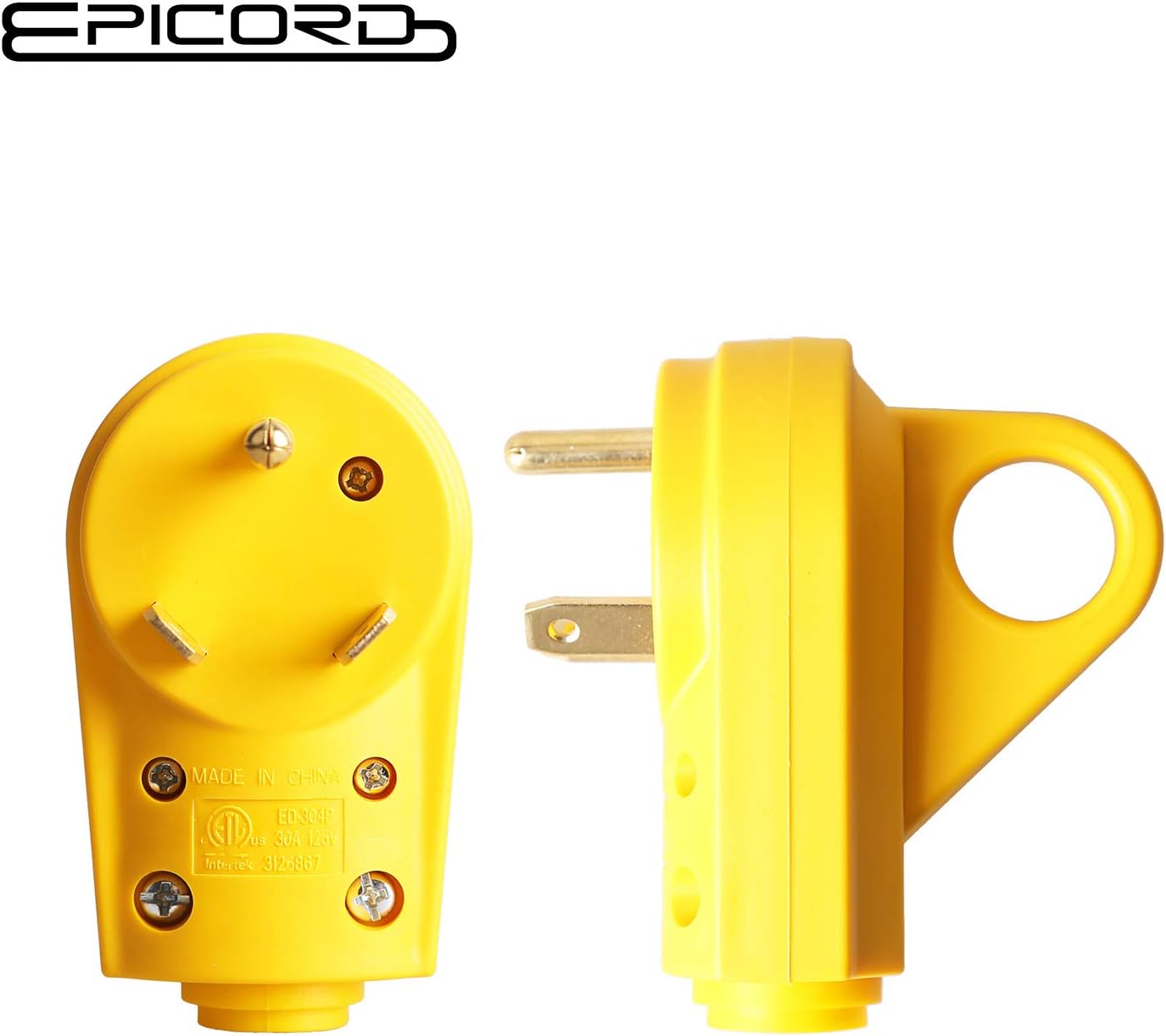 EPICORD 30 Amp RV Plug 125V Heavy Duty RV Power Male Replacement Plug