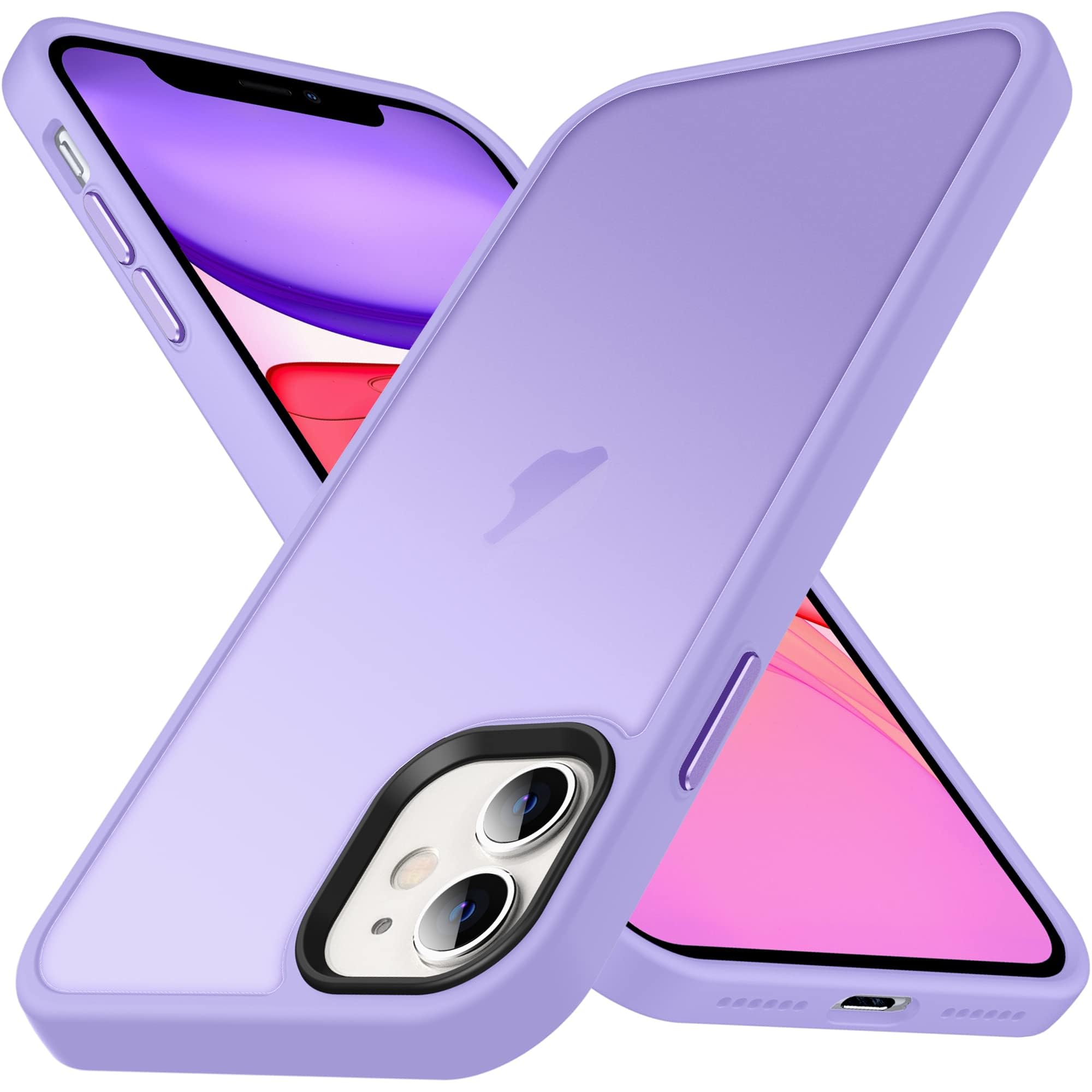 Anqrp Designed for iPhone 11 Square Case, [Military Shockproof] Super Soft Silicone Slim Translucent Matte Protective Phone Cover, Compatible with iPhone 11 6.1", Purple — image 1