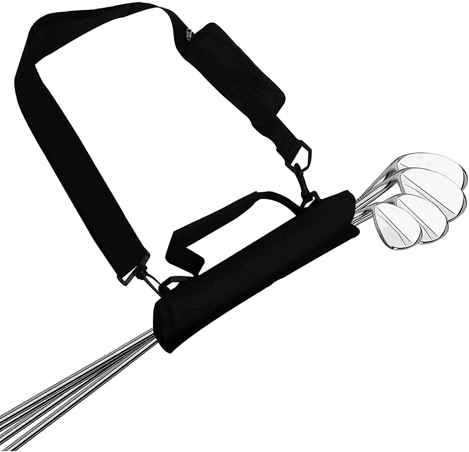 Namvo Golf Club Mini Carry Bag, Portable Shoulder Sleeve Bag for Golf Course & Travel Professional Golf Pencil Bag with Shoulder Straps Sleeves Lightweight Black