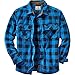 Legendary Whitetails Mens Navigator Fleece Button Down Shirt, Liberty Buffalo Plaid Blue, X-Large