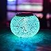 Senbowe Solar Powered Mosaic Glass Ball LED Garden Lights,Color Changing Solar Table Lamps,Waterproof Solar Outdoor Lights for Christmas,Home,Yard, Patio,Ideal Gifts - 5.12 4.13 in
