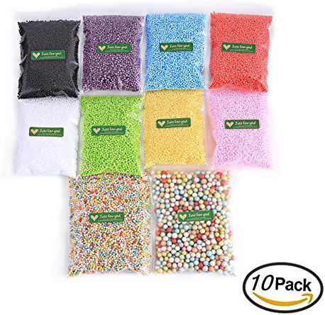 Styrofoam Foam Balls for DIY Art Craft Supplies – Colorful Foam beads 0.08-0.35 inch(65000pcs) for Kids Homemade Slime, Home Decorative, Wedding and Party Decorations (10 Pack)