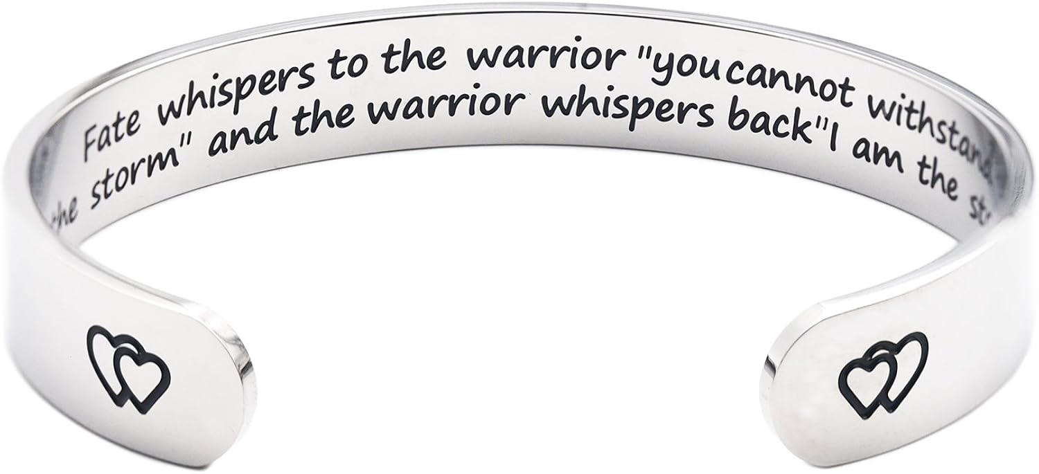 LParkin Encouragement Bracelet Warrior Bracelet Fate Whispers to The Warrior You Cannot Withstand The Storm... I Am The Storm