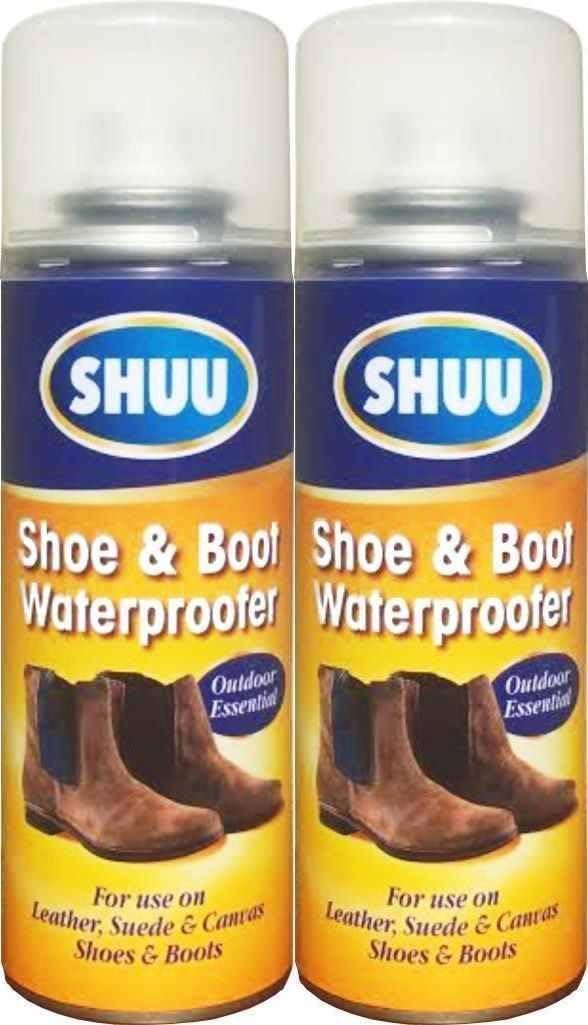 2 x WATERPROOF SHOE & BOOT SPRAY LEATHER SUEDE CANVAS SHOE PROTECTION 200ML