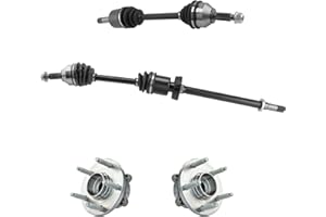 TRQ Front CV Axle Shafts & Wheel Hub Bearing Assemblies 4pc Kit Set for Taurus MKT MKS Flex FWD