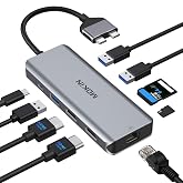 MOKiN MacBook Pro Docking Station Dual Monitor MacBook Pro/Air HDMI Adapter | 9 in 1 USB C Adapters for MacBook Pro Air Mac HDMI Dock Dongle Dual USBC to Dual HDMI,Ethernet,3USB,SD/microSD,100W PD