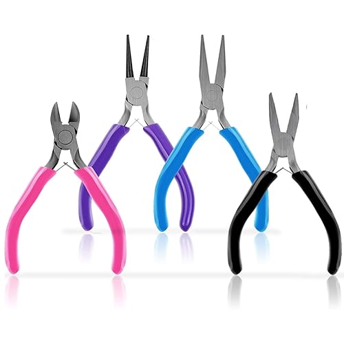 Pcs Jewelry Pliers Kit,Craft Jewelry Making Tool with Round