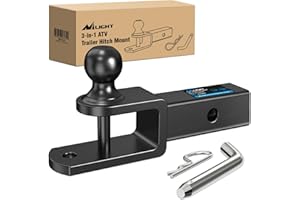 Nilight 3 in 1 ATV UTV Multi Hitch Mount with 1-7/8 inch Ball Hitch Rated 2000 LBS Fits 2 Inch Receiver Winch Strap Loop Rate