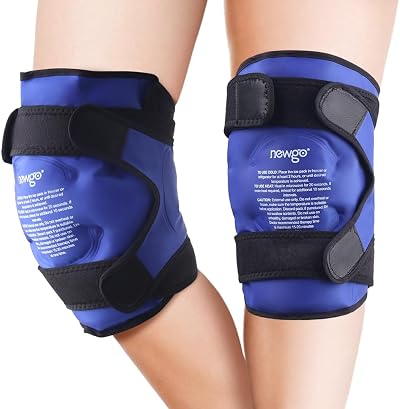 NEWGO Knee Ice Pack 2 Pack Reusable Gel Wrap Full Knee Coverage