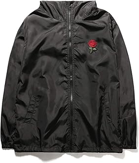 AITFINEISMMen's Lightweight Windbreaker Jacket Casual Zip Up Jackets With Hooded