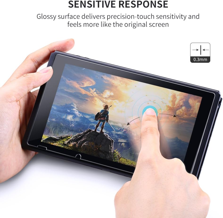 UGREEN Switch Screen Protector for Nintendo Switch Tempered Glass 2 Pack Screen Saver Protector Film with Transparent HD Clear Anti-Scratch: Electronics