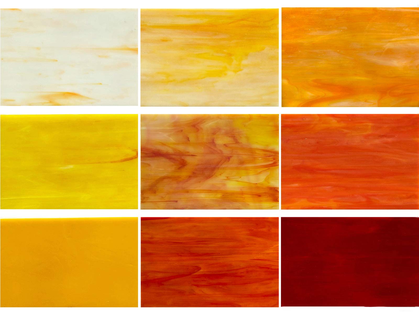 PALJOLLY 9 Pack Yellow Stained Glass Sheets, 4 x 6 inch Mosaic Glass Art for Stained Glass Projects and Mosaics