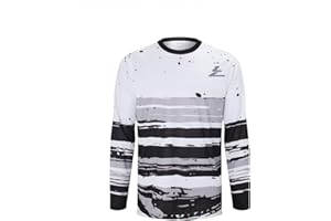 ZesiikLvie Mountain Bike Jersey Mens Long Sleeve Motocross Jersey Cycling Jersey Breathable Quick Dry Downhill BMX Off-Road