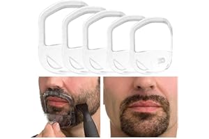 Beard Shaper Goatee Mustache Grooming Tool Face Hair Styling Template for Man - Transparent - 5 PCS/Set (Transparent)