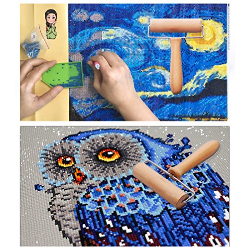 5D Diamond Painting Tool Wooden Roller, Accessories for DIY Kit Rhinestone Embroidery Sticking Tightly for Kids Adults