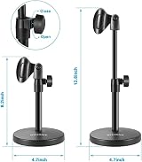 BILIONE 101S 3 in 1 Desk Mic Stand with Phone Clip Black view 3