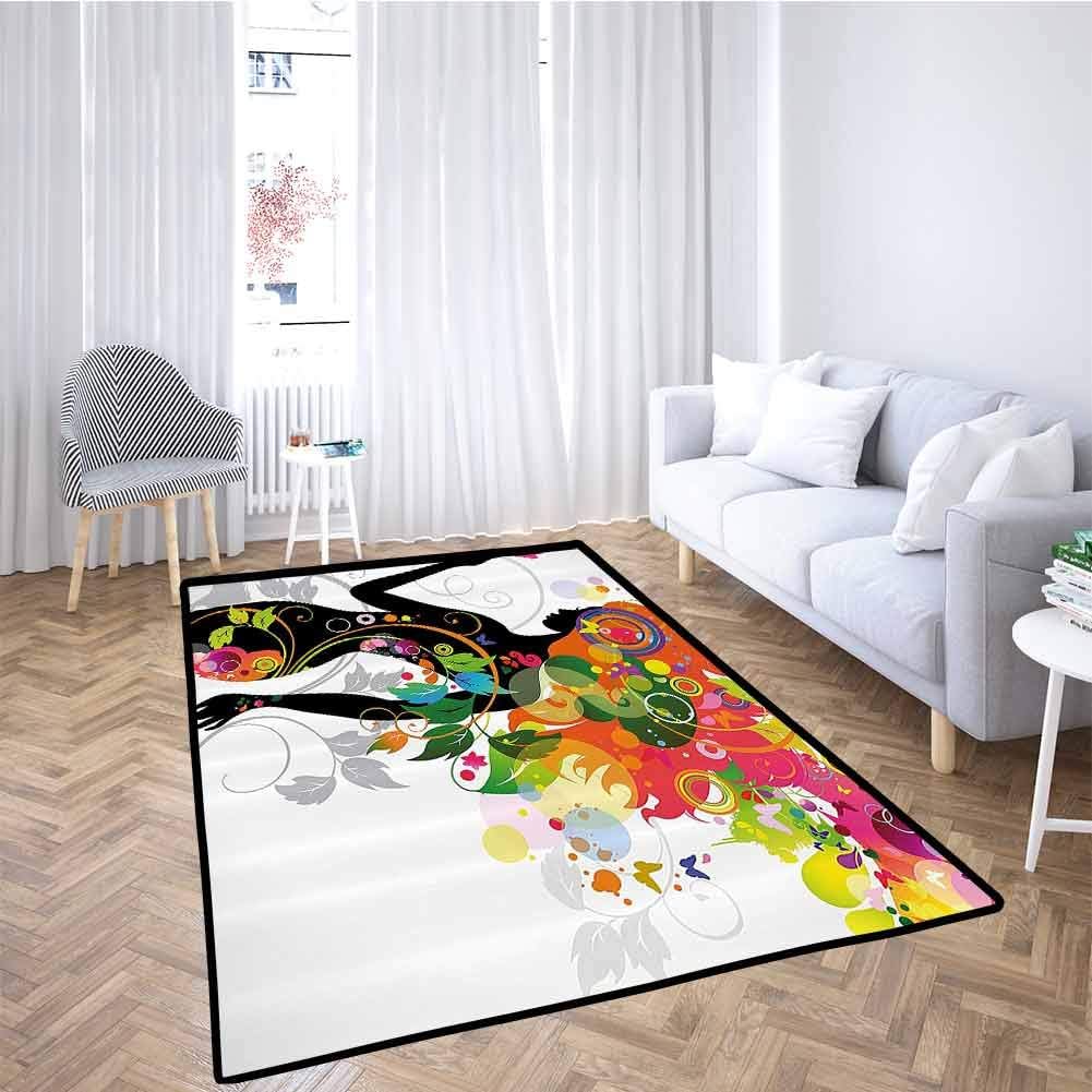 Colorful Hallway Rug Traditional Polka Dots for Play Area Playroom Bedroom