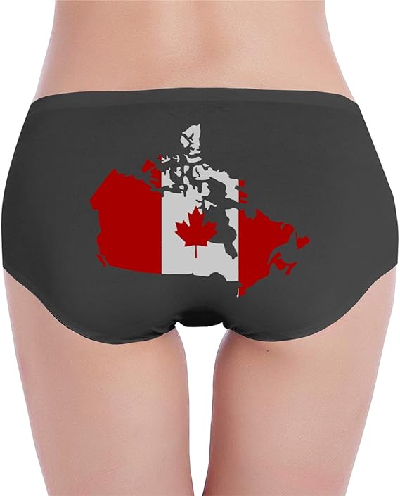 POI78 Canadian Map with Canada Flag Womens Low Waist