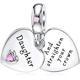 DALARAN 925 Sterling Silver Charms Mother Daughter Sister Dangle Bead for Charm Bracelet Necklace