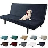 XYMHUN Velvet Futon Cover High Stretch Armless