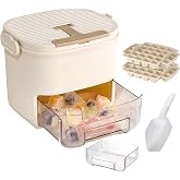 Portable ice Maker for Freezer,2026 countertop ice Maker Machine with Handle,52 Grid ice Making Box for Household,one-Touch ice Cube Mold Plastic ice Bucket for Home Office Outdoor (Khaki)
