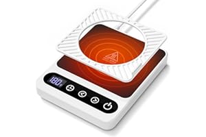 Misby Coffee Mug Warmer, Coffee Warmer for Desk with 6 Temp Settings, 8H Auto Shut Off Coffee Cup Warmer 12H Timer, Smart Coffee Warmer Plate Keeps Hot, Fresh for Coffee, Tea, Milk, Beverage,White