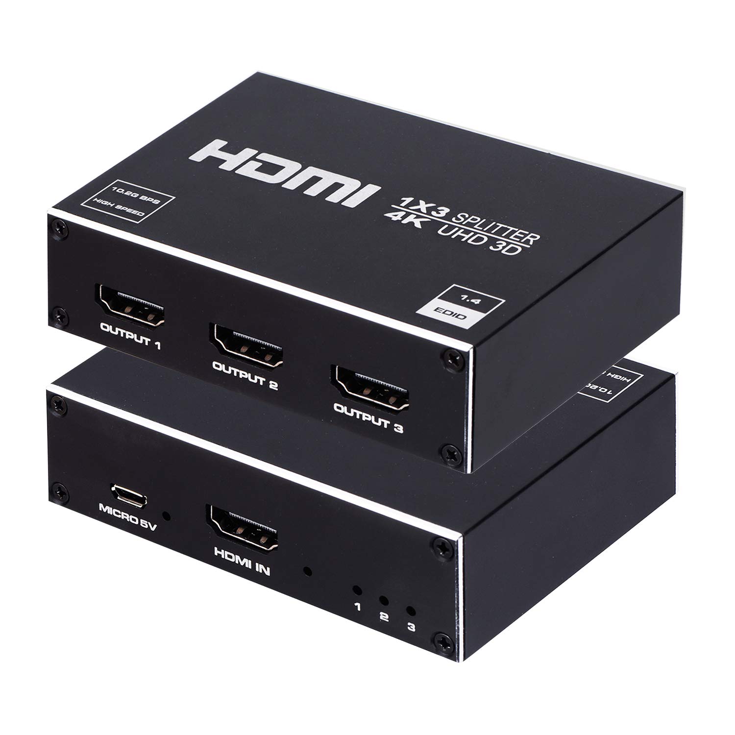Photo 1 of 1x3 HDMI Splitter, 1 in 3 Out HDMI Splitter Audio Video Distributor Box Support 3D & 4K x 2K Compatible for HDTV, STB, DVD, PS3, Projector Etc
