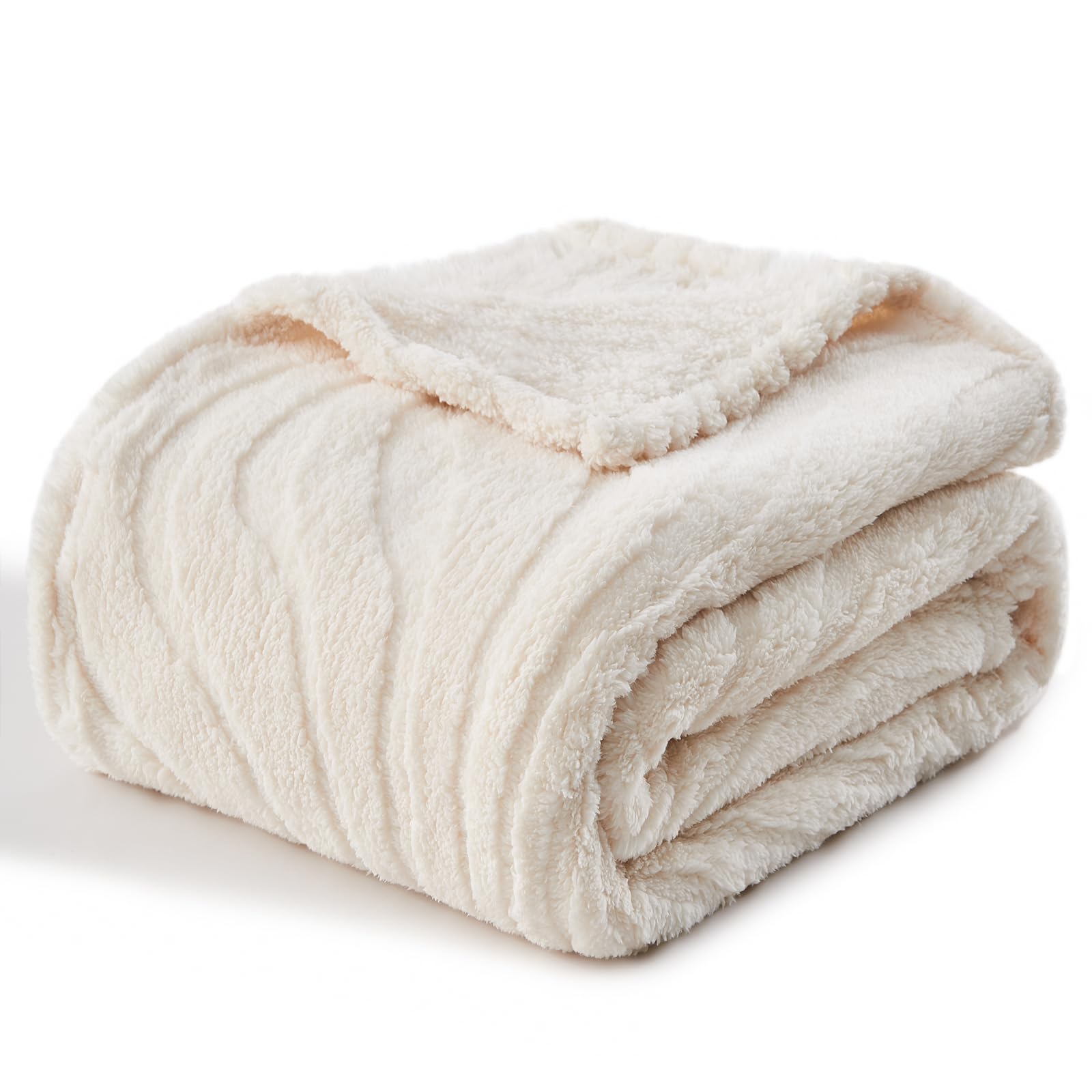 Photo 1 of lifein Throw Blanket for Couch - Soft Boho Bed Throw Blanket, Fleece Cozy Blanket, Cute Fluffy Lightweight Blankets&Throws for Sofa,Chair,Home Decor,Woman(50x60in,Cream)