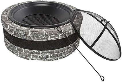 ZXYY Fire Pit J Cuenco al Aire Libre Redondo Carbón de leña Calefacción