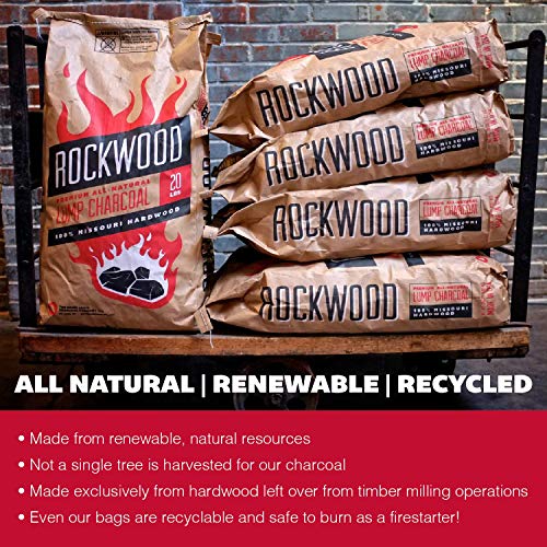Rockwood AllNatural Hardwood Lump Charcoal Missouri Oak, Hickory