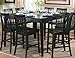 9pcs Contemporary Black Counter Height Dining Table & 8 Stools Set