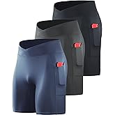 NELEUS Men's Compression Short with Pocket Dry Fit Yoga Running Shorts Pack of 3
