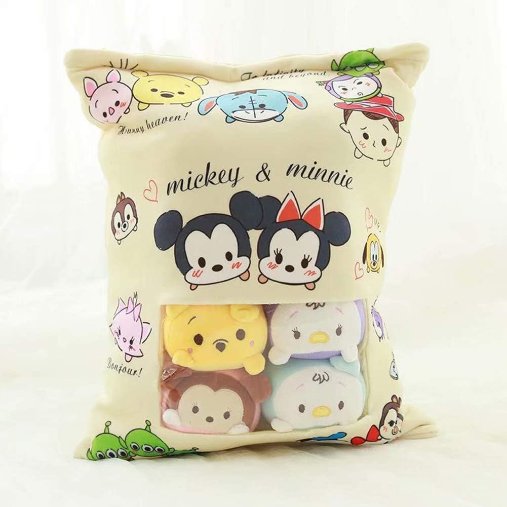 REFAHB Cute Plush Pillow Throw Pillow Removable Stuffed Animal Toys Creative Gifts for Girls (Yellow)