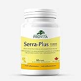 Serra Plus Forte - Anti-inflammatory Support by Provita |Serrapeptase 120,000, Curcumin, Bromelain | Proteolytic Enzymes | He