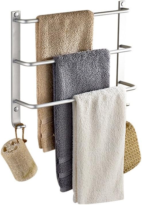 LONFENN Multi Layer Bathroom Towel bar, Three Layer Towel Rack, Space Aluminum Bathroom Accessories 40cm