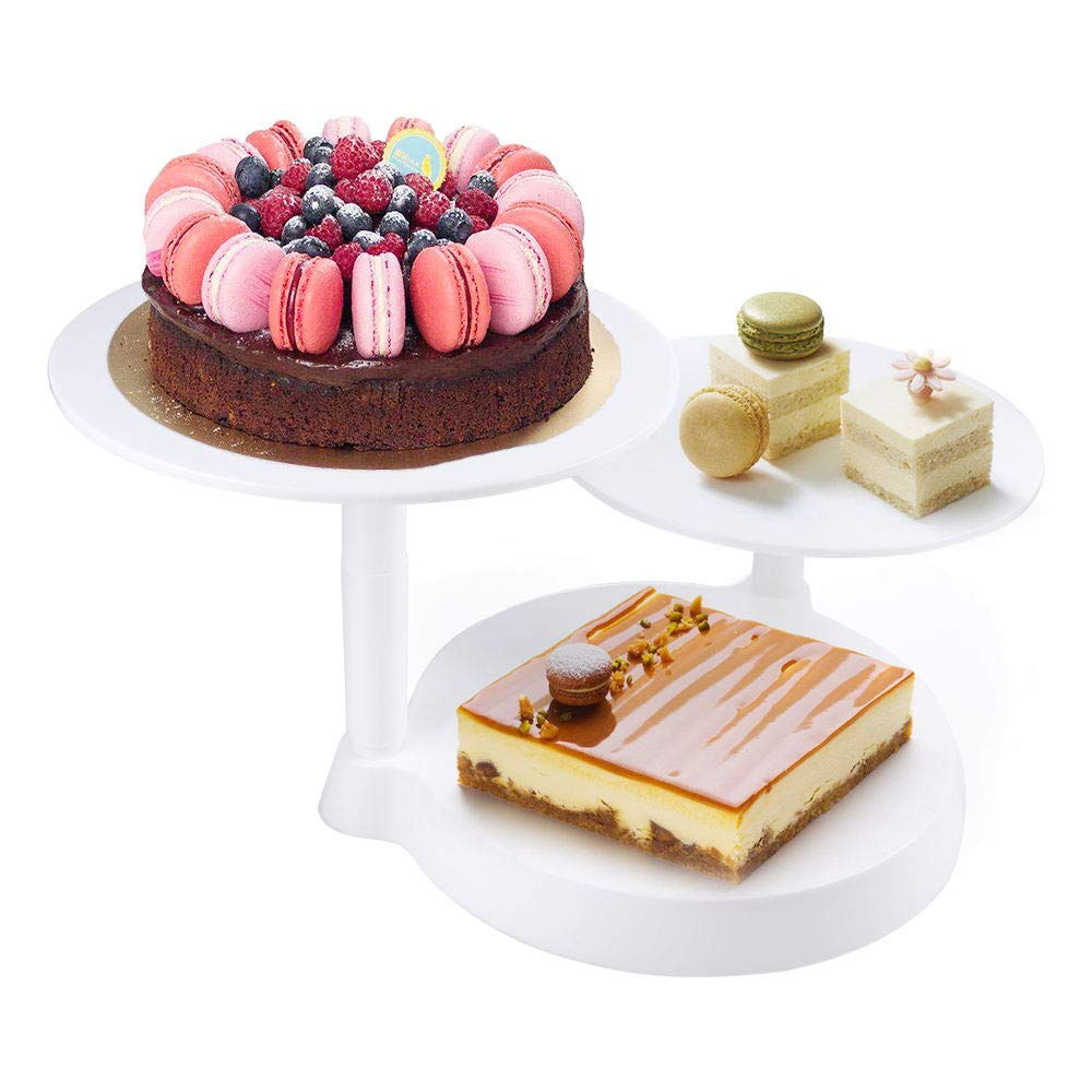 Piatti per servire Green Joy Alzata a 3 Piani Per Torte Supporti a Colonna Per Torte In Plastica